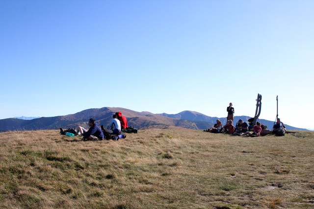 many hikers enjoying nature