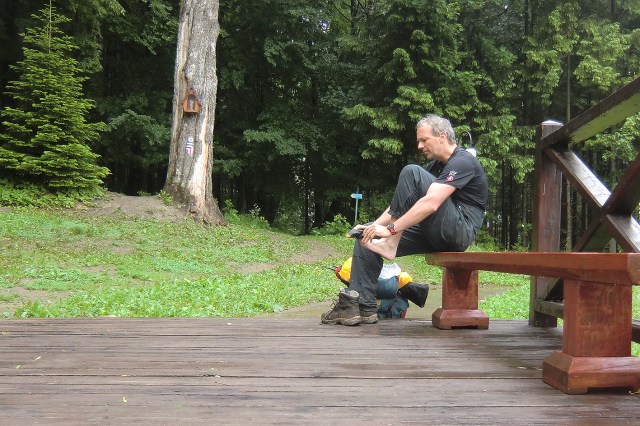 trying to get dry feet